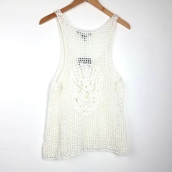 Skull Cashmere | Knit Tank Top Skull on Back White - Picture 6 of 6